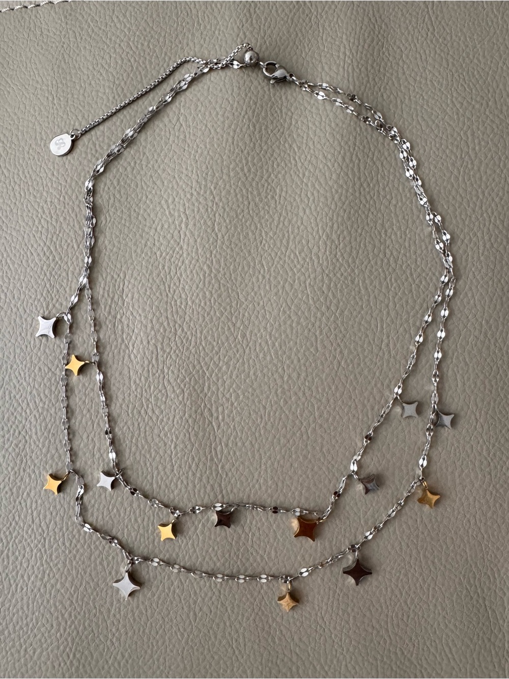 Two-Tone Star Charm Layered Necklace